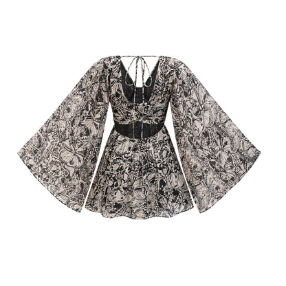 Perrine pattern-print V-neck mini dress