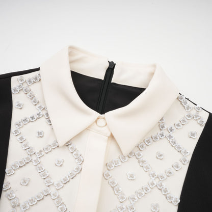 Esmée Two Tone Embellished Mini Dress