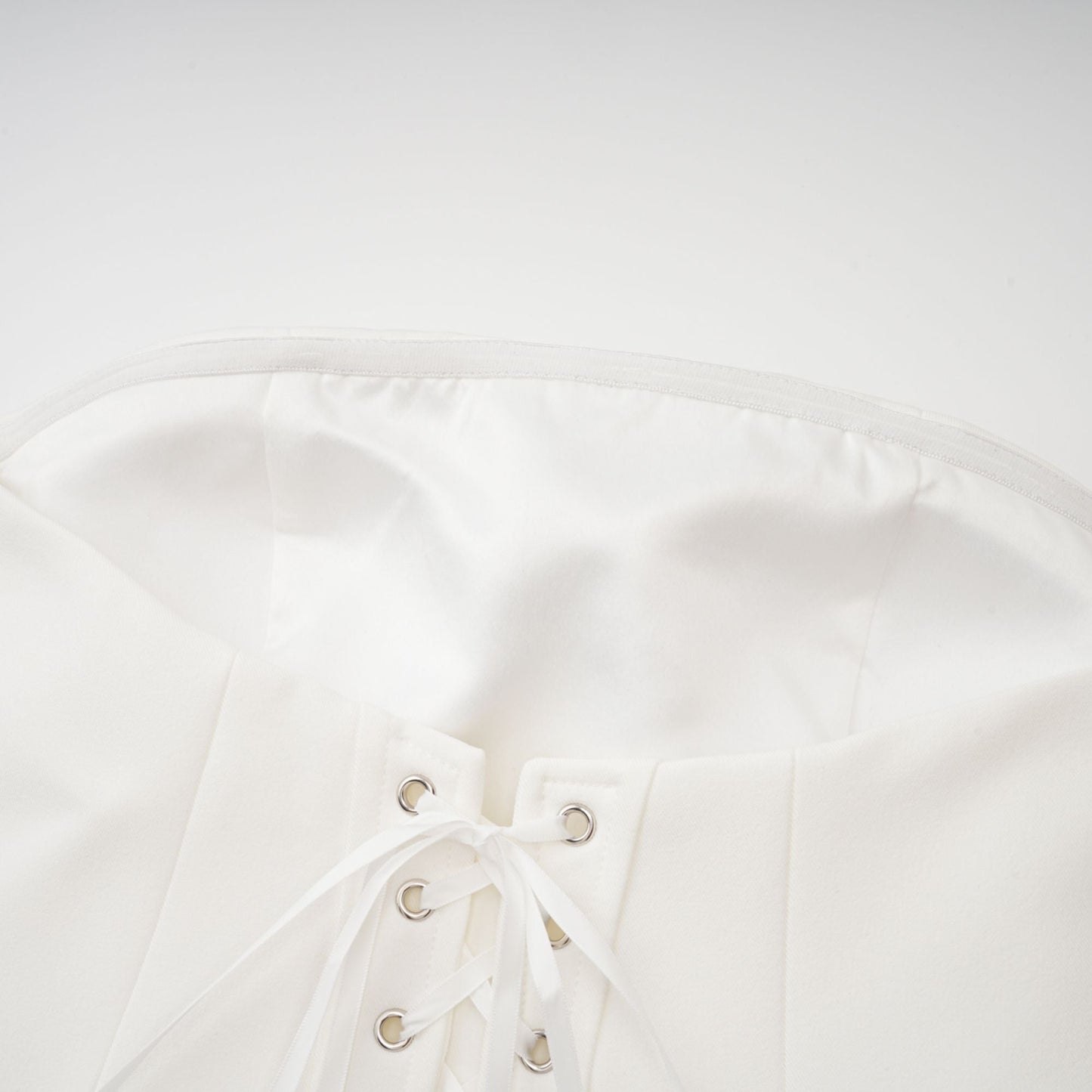 Mélanie White Corset Dress & Mesh Skirt Set