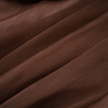 Jade Brown Ruched Tulle Mini Dress
