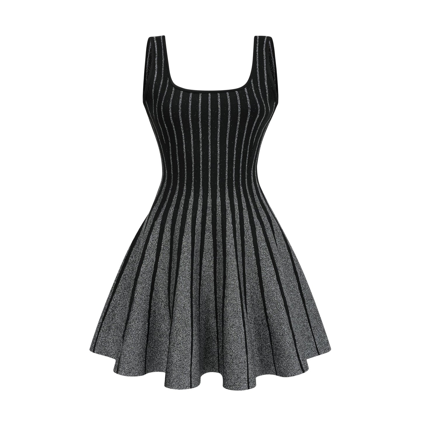 Anouk black glittered flared mini dress