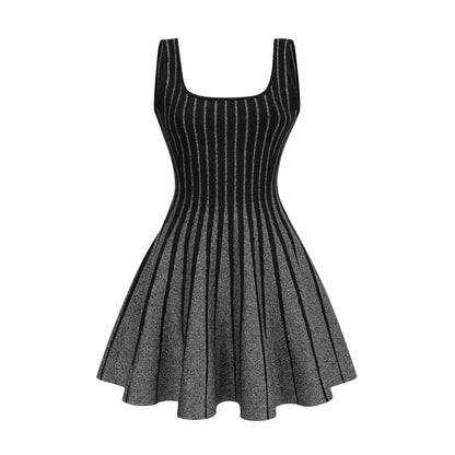 Anouk black glittered flared mini dress