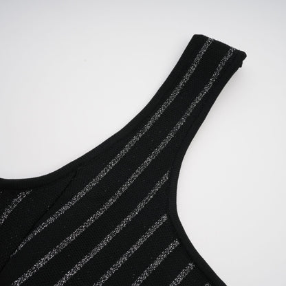 Anouk black glittered flared mini dress