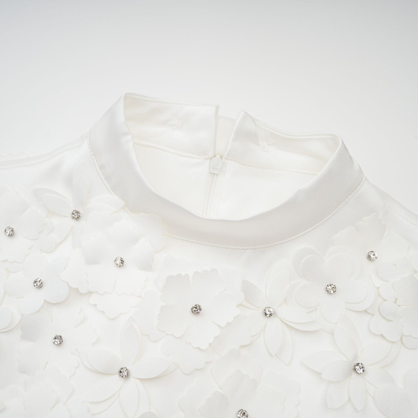 Genevieve faux-flower mini dress