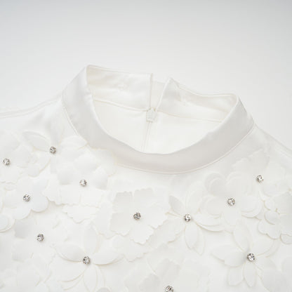 Genevieve faux-flower mini dress