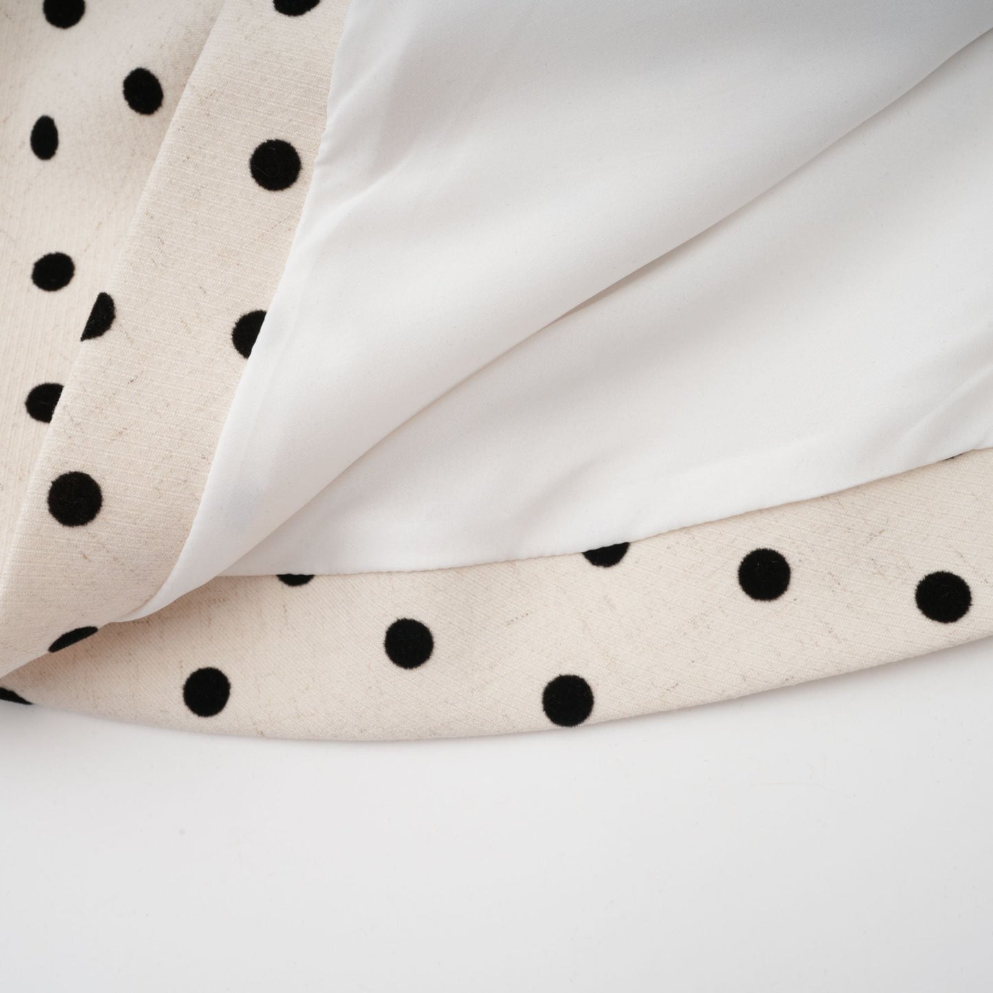 Geneviève neutrals polka-dot puff mini dress