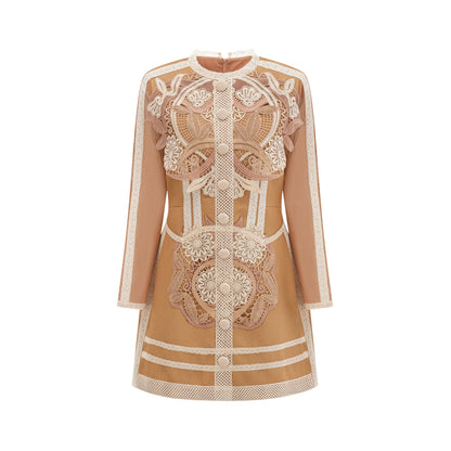 Aurore cut-out lace peplum mini dress
