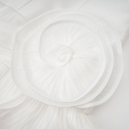 Rosier fully-pleated cinched mini dress in White