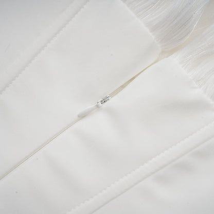 Rosier fully-pleated cinched mini dress in White