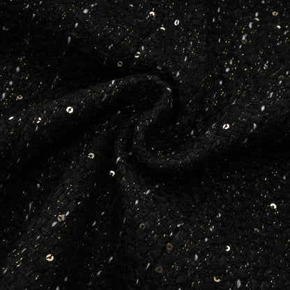 Audrey black sequin panelled tweed mini dress