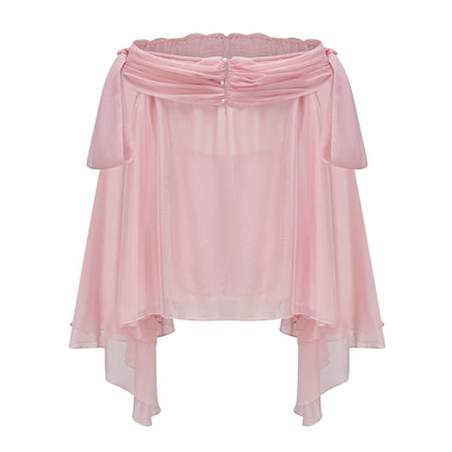Avril pink bow draped slip mini dress