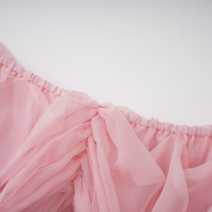 Avril pink bow draped slip mini dress