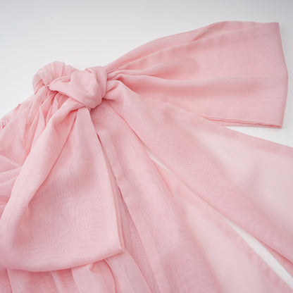 Avril pink bow draped slip mini dress