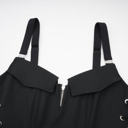 Jaina black hook & eye pocket dress