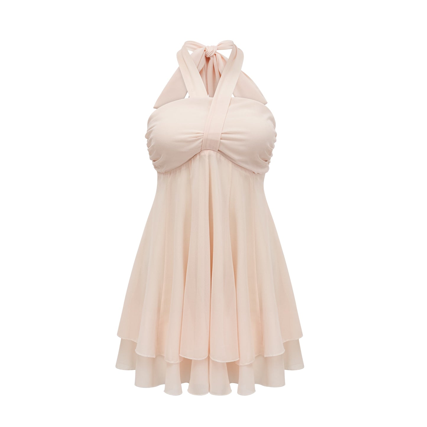 Esmerie Sleeveless Bustier Mini Dress with Back Tie Detail