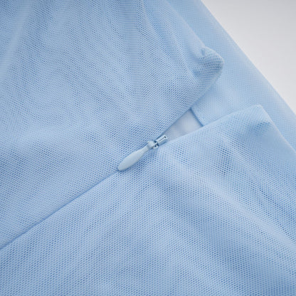 Sylphe Baby-Blue Asymmetrical Pleated Sleeveless Mini Dress