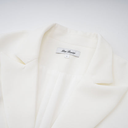 Rosette White Ruched Blazer Mini Dress