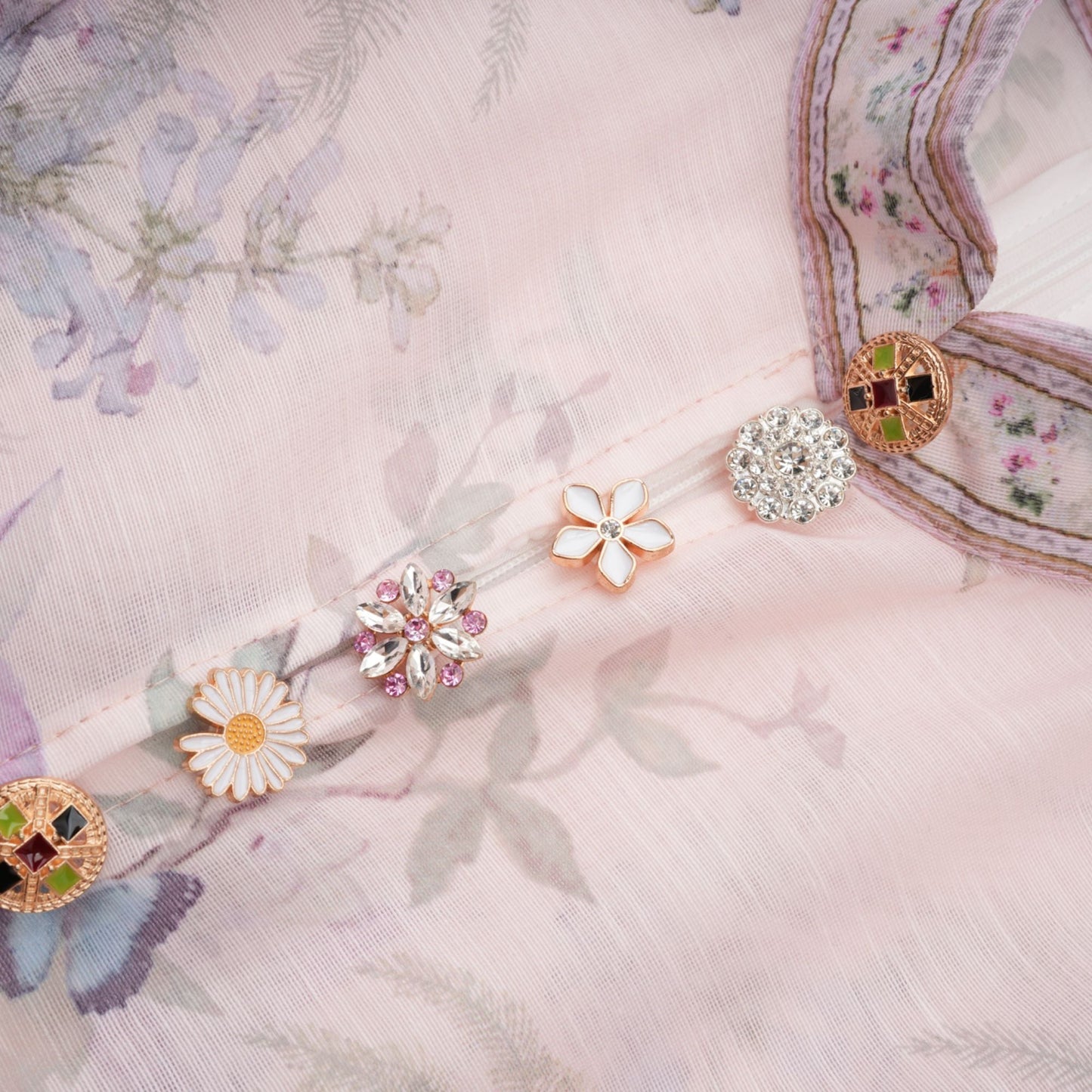 Fabienne light-pink floral-print mini dress
