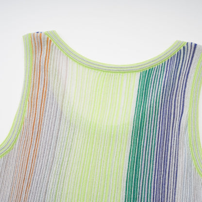 Amaryllis Green Sequin Striped Knit Mini Dress
