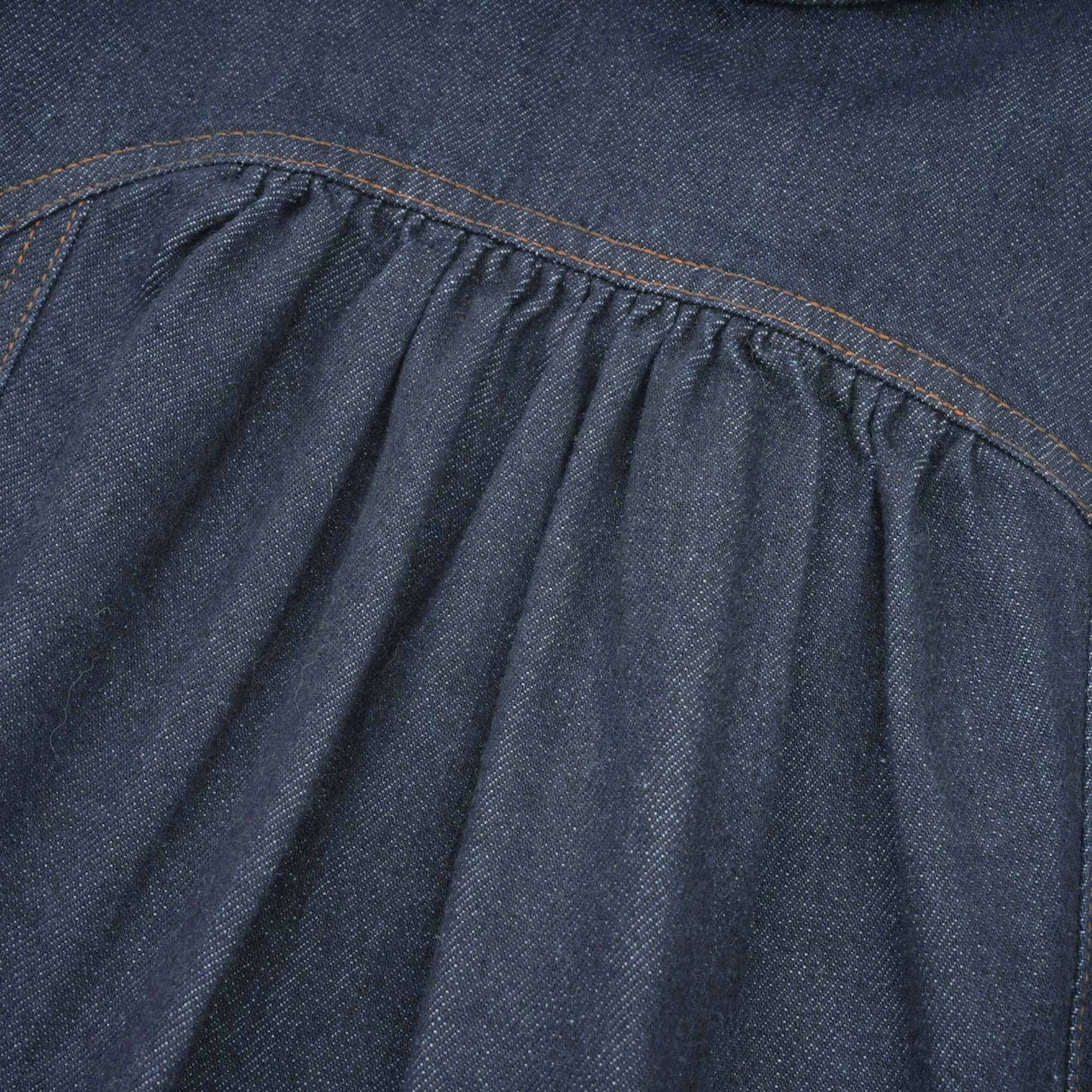 Mirabel dark-blue contrast-stitch denim mini dress