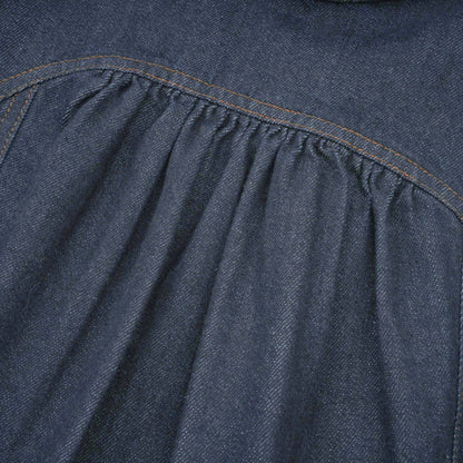 Mirabel dark-blue contrast-stitch denim mini dress