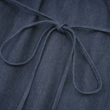 Mirabel dark-blue contrast-stitch denim mini dress