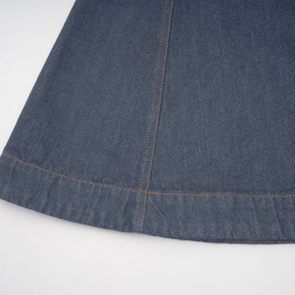 Mirabel dark-blue contrast-stitch denim mini dress
