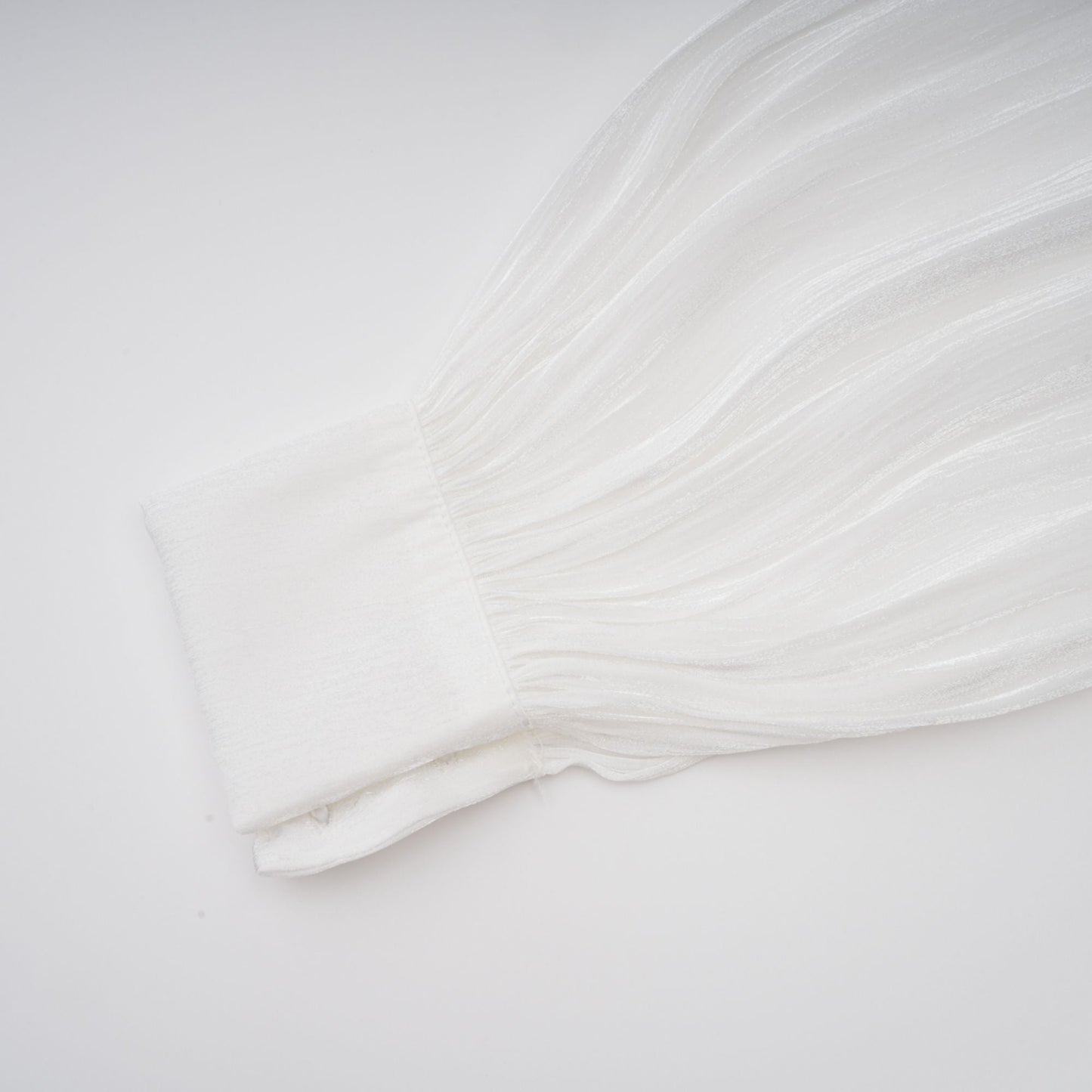 Mahault white pleated glitter-effect mini dress
