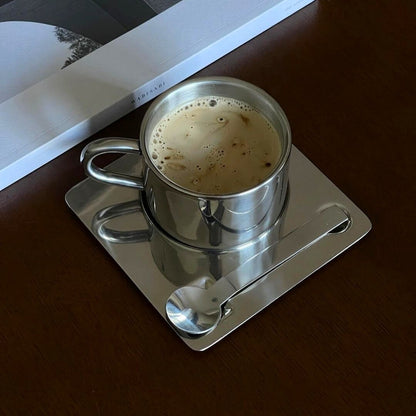 Venice Mirror Cup with a Saucer & Spoon