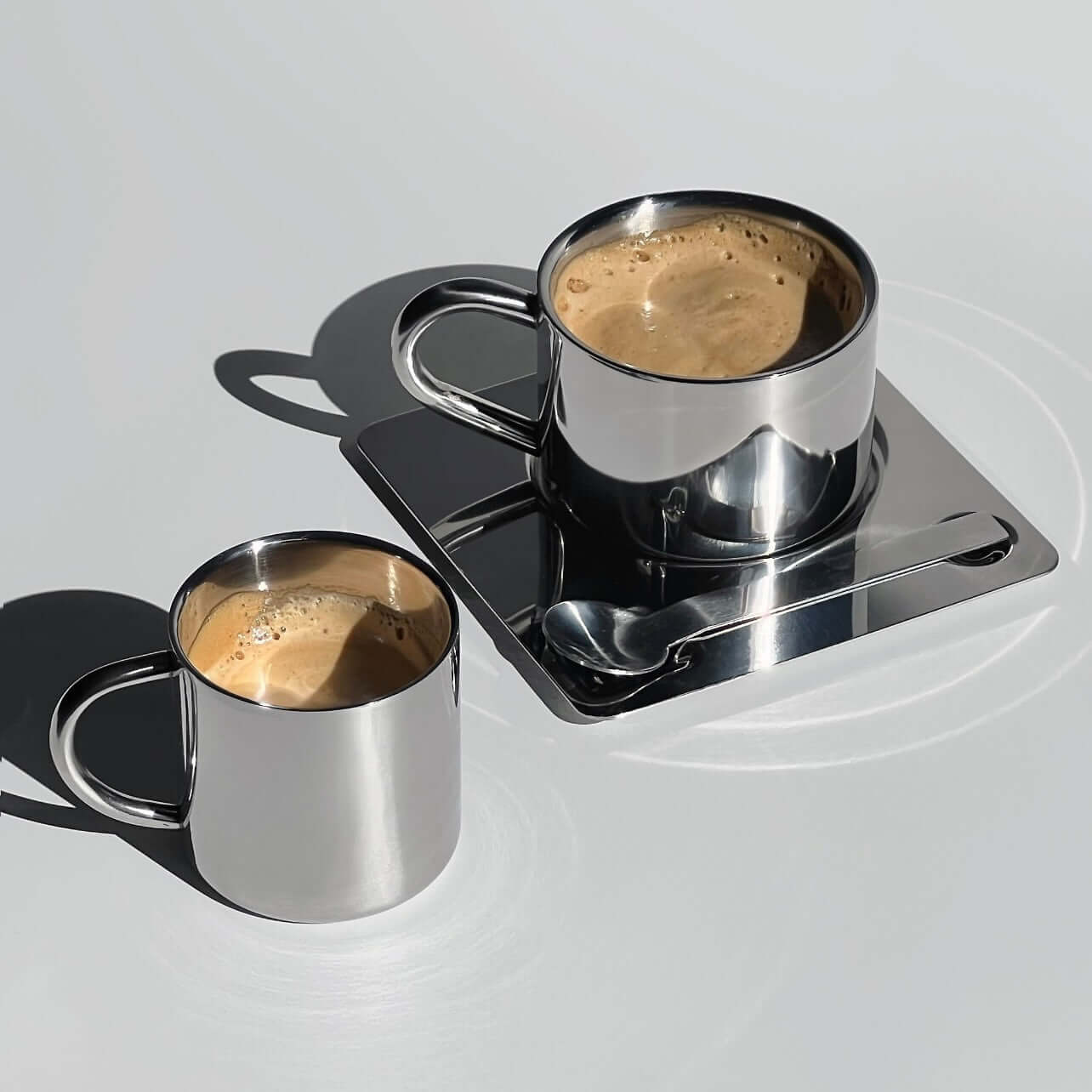 Venice Mirror Cup with a Saucer & Spoon