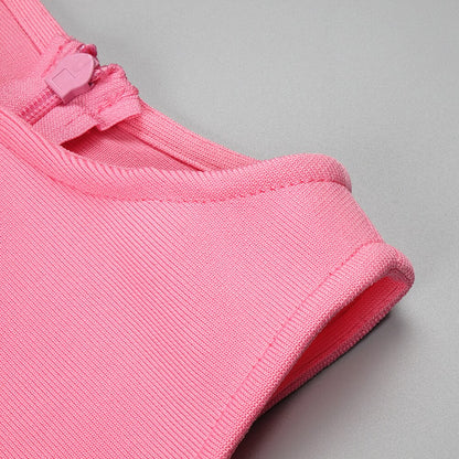 Pink High Double Side Slit Maxi Dress
