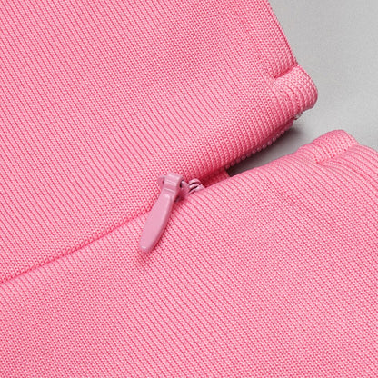 Pink High Double Side Slit Maxi Dress