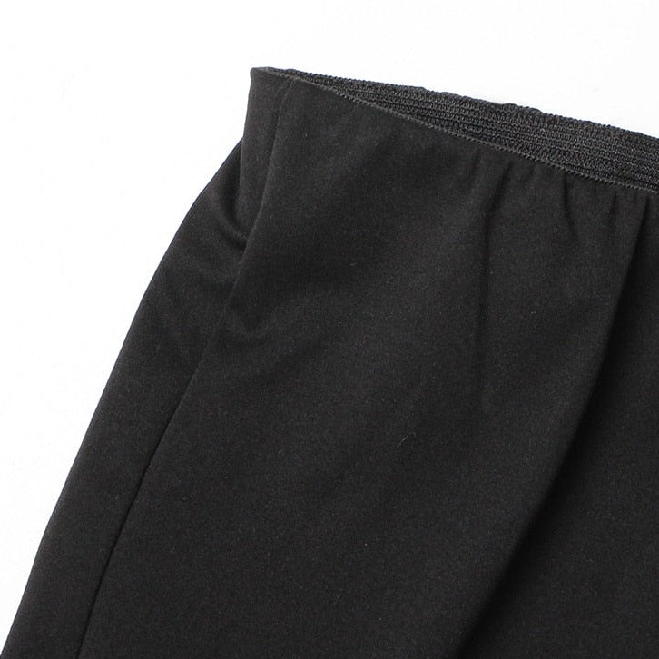 Knees Waist Patchwork Black Flared Pants