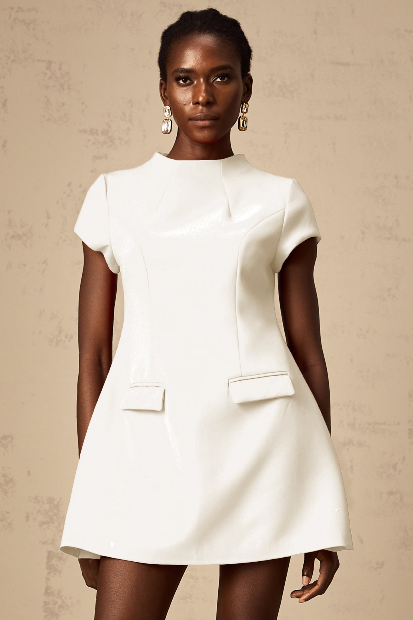 Esther White Cap Sleeve Mini Dress