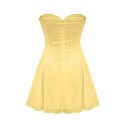 Émilienne cut-out pleated off-shoulder mini dress