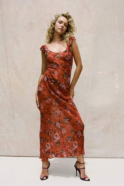 Alison Floral Printed U-Neck Maxi Dress-Sunfere