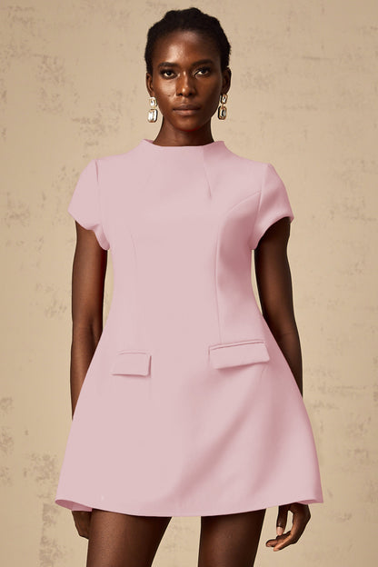 Esther Pink Cap Sleeve Mini Dress