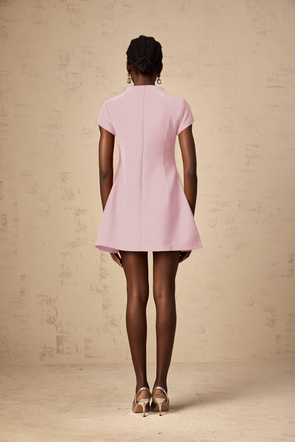 Esther Pink Cap Sleeve Mini Dress