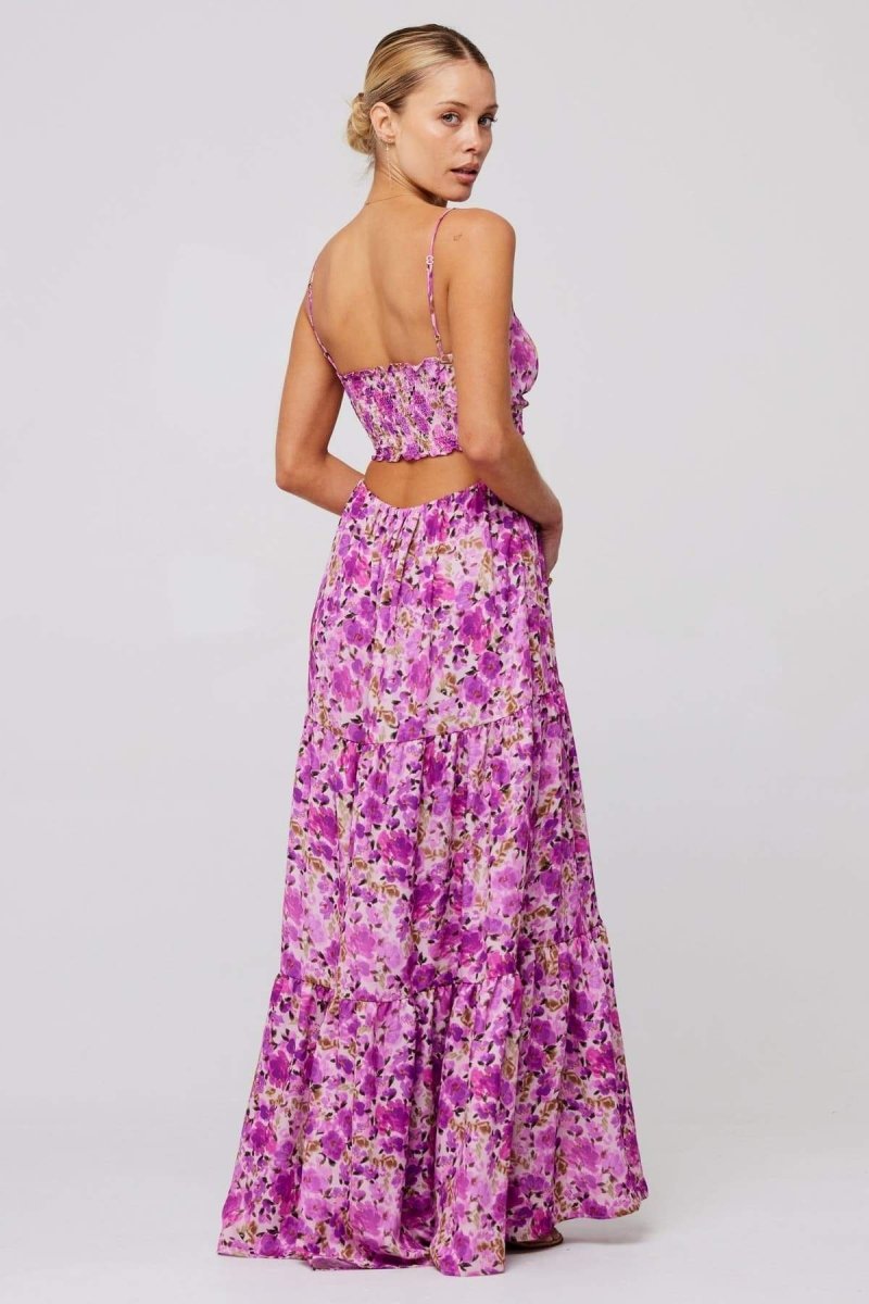 dresses-Beverly Printed Cut-out Maxi Slip Dress-SD00604172697-Orange-S - Sunfere