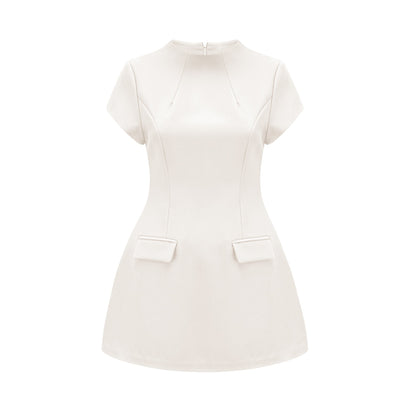 Esther White Cap Sleeve Mini Dress
