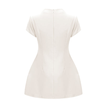 Esther White Cap Sleeve Mini Dress