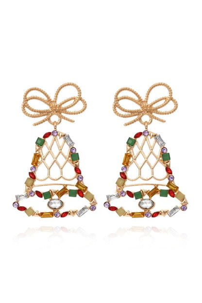 Jingle Bells Diamante Drop Earrings-Sunfere