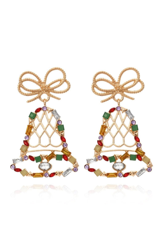 Jingle Bells Diamante Drop Earrings-Sunfere