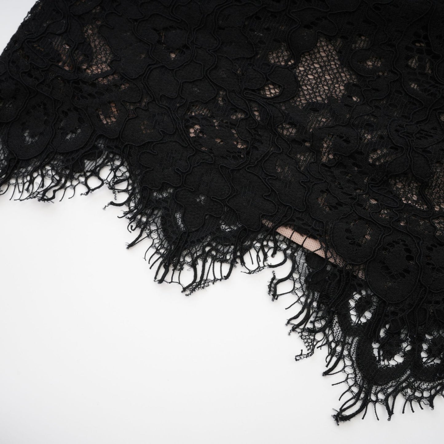 Kylitha black lace ribbon mini dress