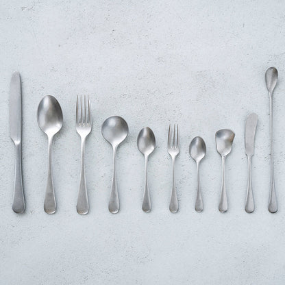 Vintage Inox Old English series dinner knife with smooth handle, stainless steel, luxury cutlery for everyday and formal dining.