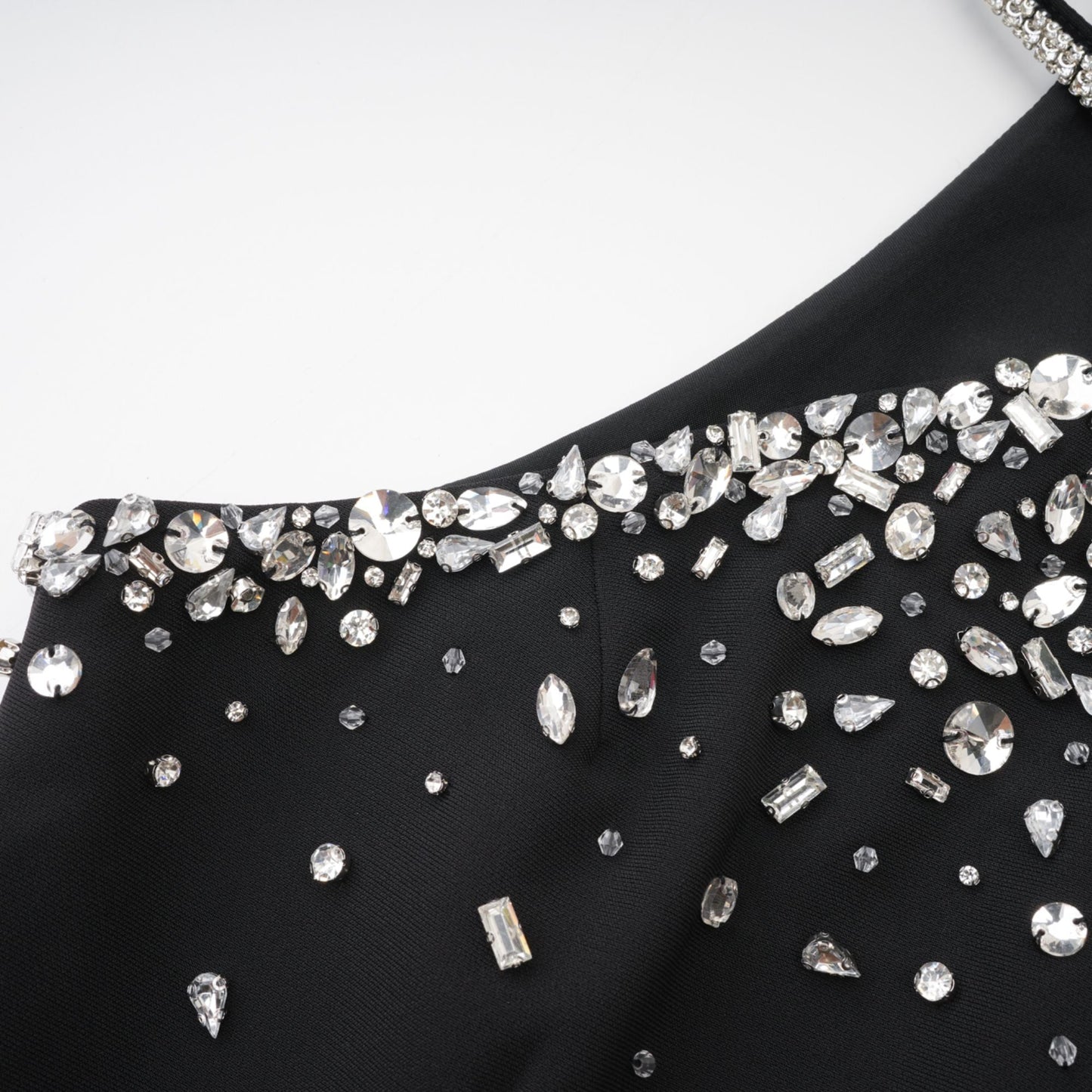Xanthea black embellished mini dress